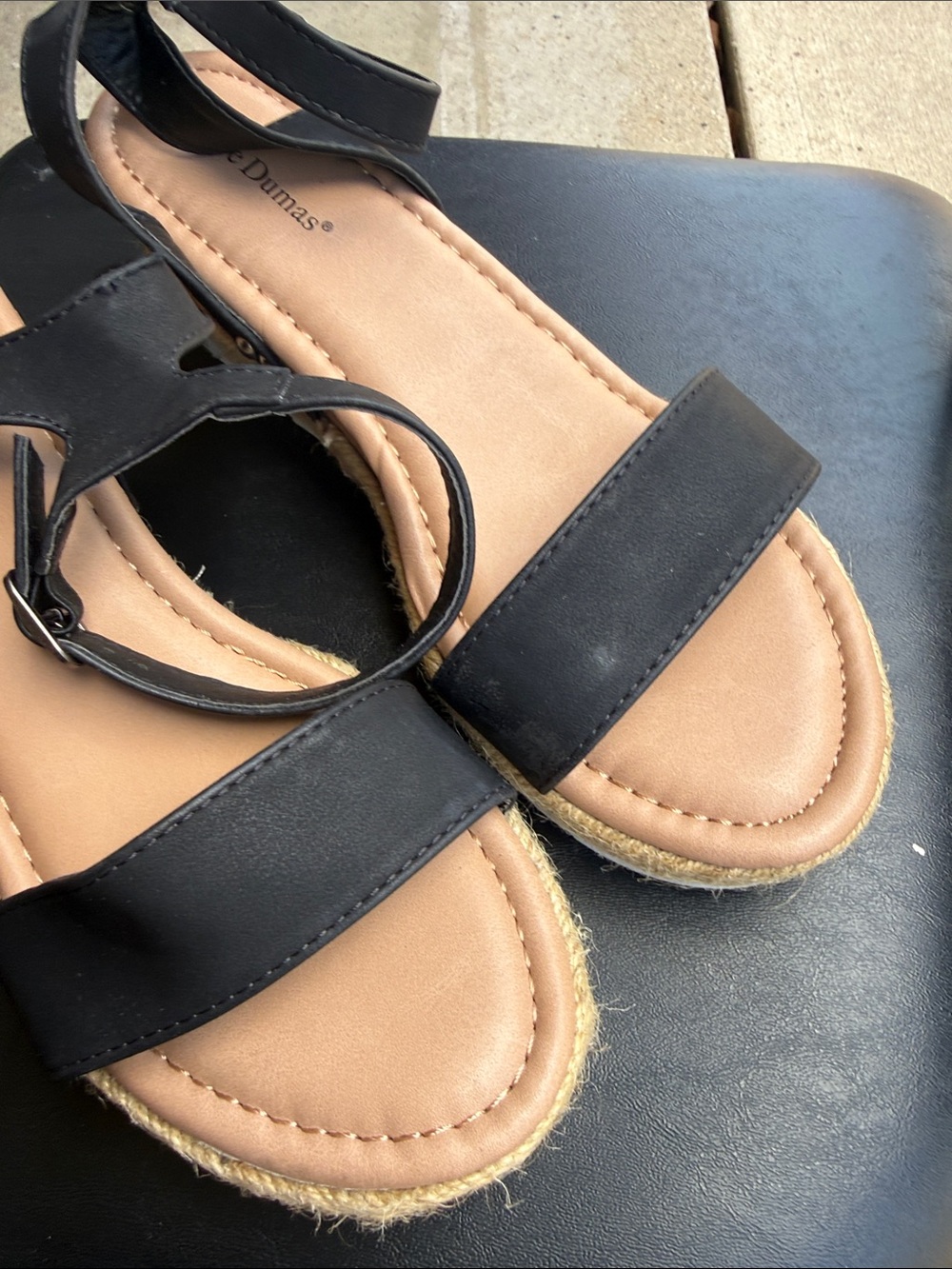 Pierre Dumas Black Espadrille Platform Sandals - Picture 5 of 5